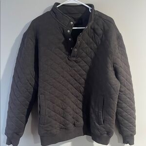 Gray Puffer Jacket with Quilted Design and Stand-Up Collar